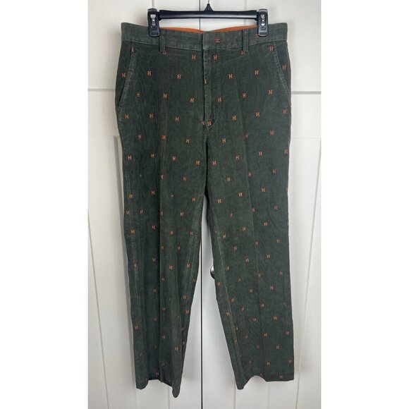 Tommy Hilfiger Other - Tommy Hilfiger Pants Mens 34x32 Green Corduroy Embroidered "TH" Logo Preppy